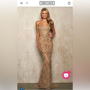 Sherri Hill Gold Sequin Gown